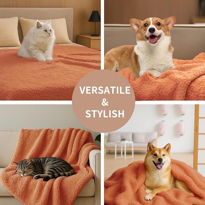 Pet Blankets for Couch Sofa Bed Dog Blankets Reversible Cat Blanket Soft Furniture Protector Cover for Small Medium Large Dogs Cats, Grey, 39 x 47 inches