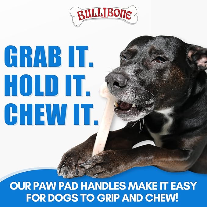 Bullibone Nylon Dog Chew Toy for Aggressive Chewers - Dental Hygiene Bone with Peanut Butter Flavor, Durable Tough Chew Toys for Extra Large Dogs, Indestructible Dog Bone - 2 Pack