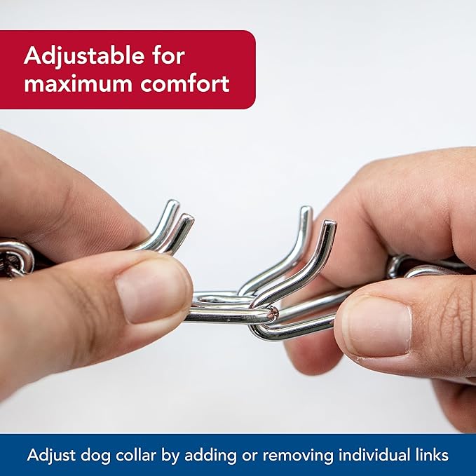 Herm SPRENGER Ultra-Plus Prong Dog Training Collar, 3.0 mm x 18" Neck Size, 3.0 mm x 22" Chain Length, Steel Chrome Plated Dog Prong Collar, Pinch Collar for Dogs, Dog Correction Collar