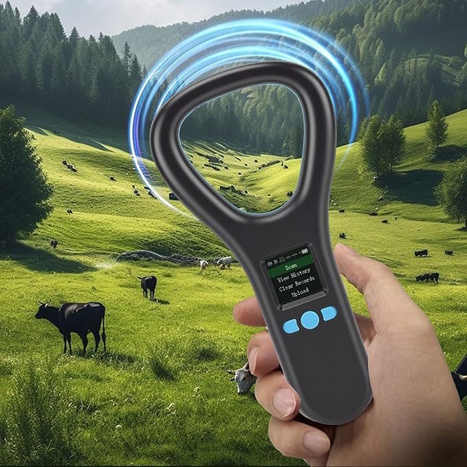 Pet Microchip Scanner, Animal Handheld Reader with 1.44 Inch LED Color Screen, FDXB EMID Microchip, Rechargeable Animal Chip Registration for Pets Pigs Dogs Cats