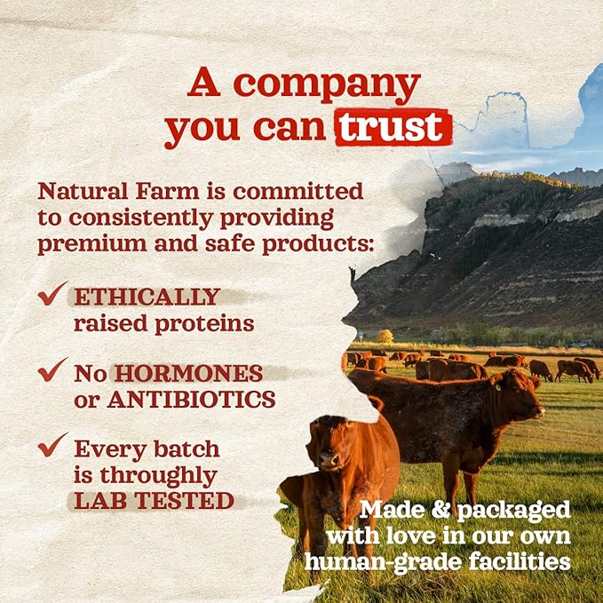 Natural Farm Beef Trachea for Dogs (6 Inch, 6 Pack)- 100% Beef,Odor Free Trachea Dog Chews- Glucosamine & Chondroitin for Joint & Hip Mobility, Bone Strength- Low-Fat Crunchy & Crispy- for All Dogs