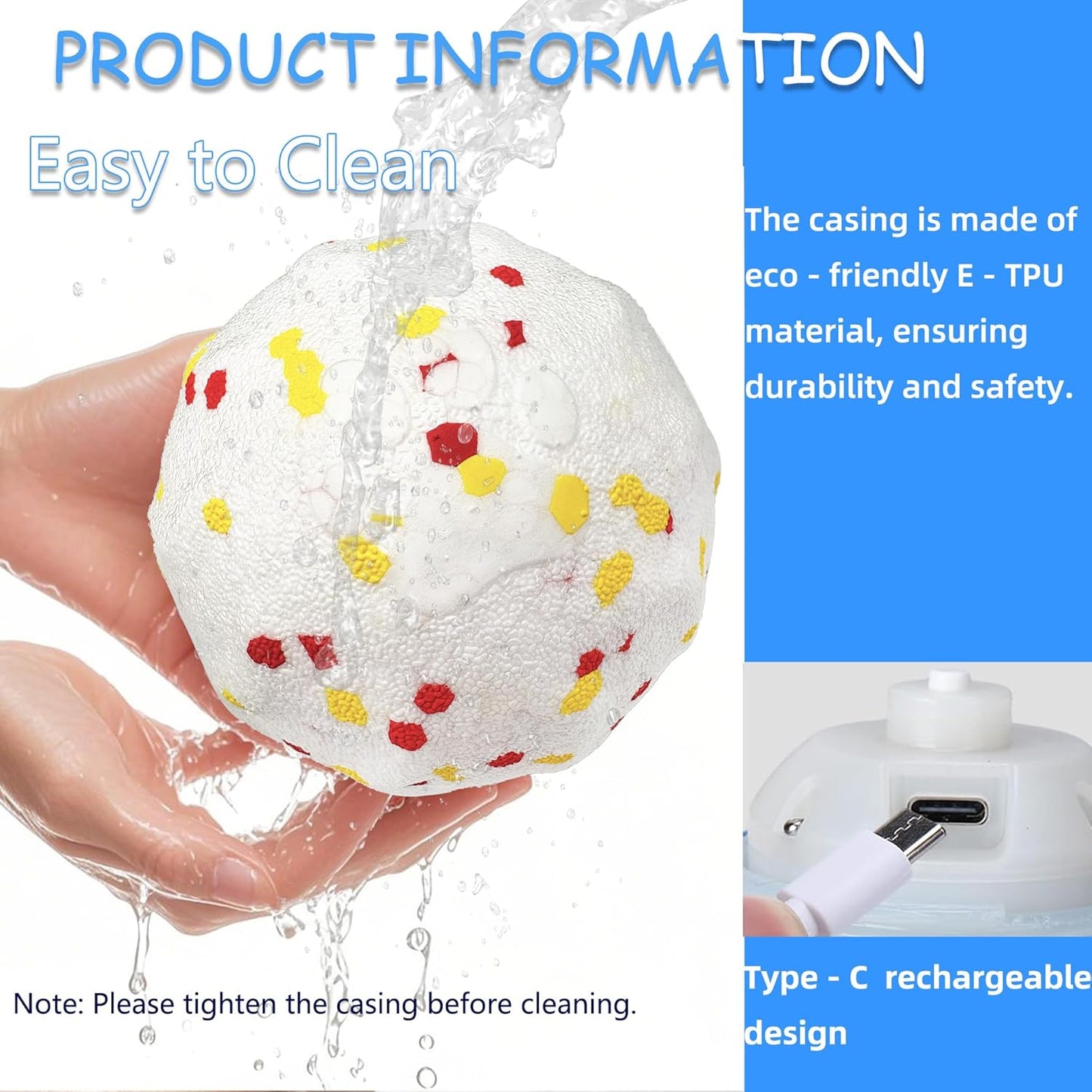 Interactive Dog Toys Dog Balls Activated Automatic Rolling Ball for Puppy Small Medium Dogs Smart Jumping Automatic Moving Bouncing and Rotating Ball Vibrating Keep Them Busy