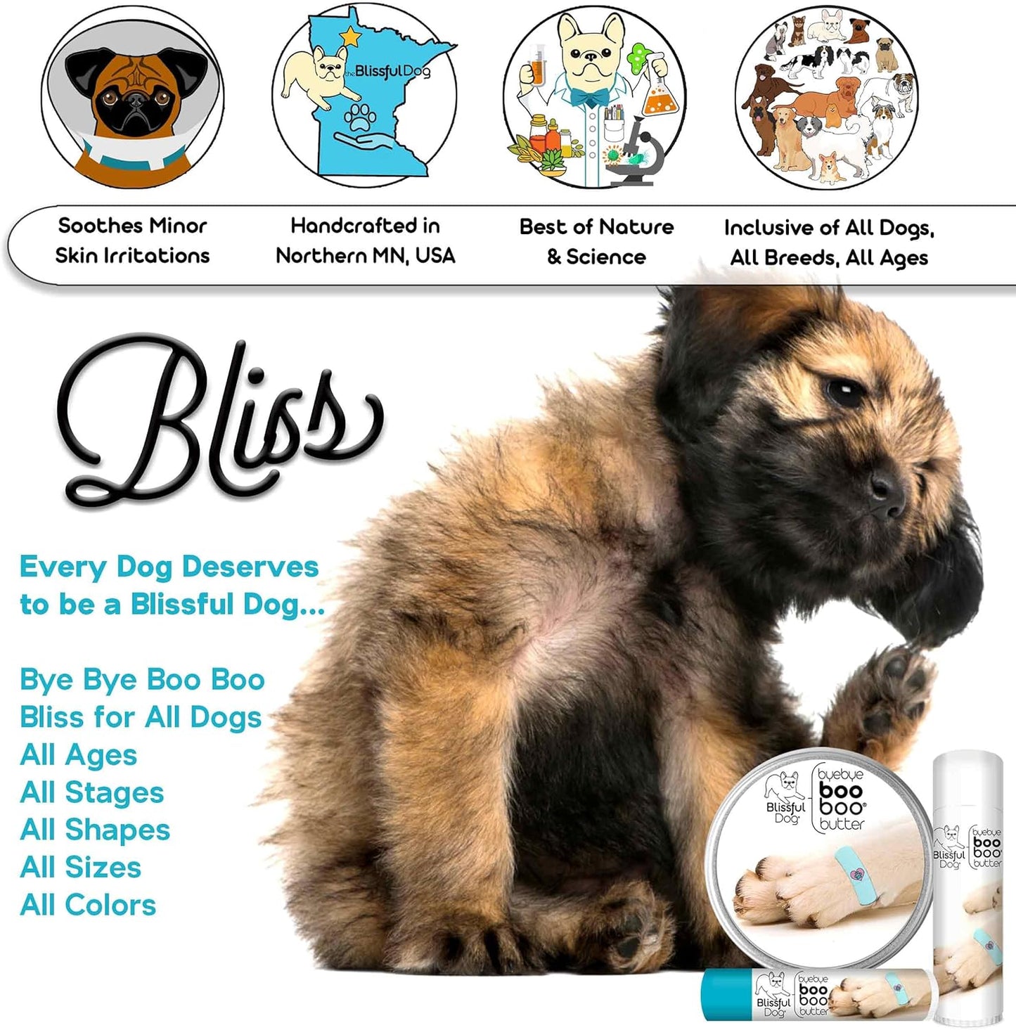 The Blissful Dog Bearded Collie Boo Boo Butter, 1 Ounce