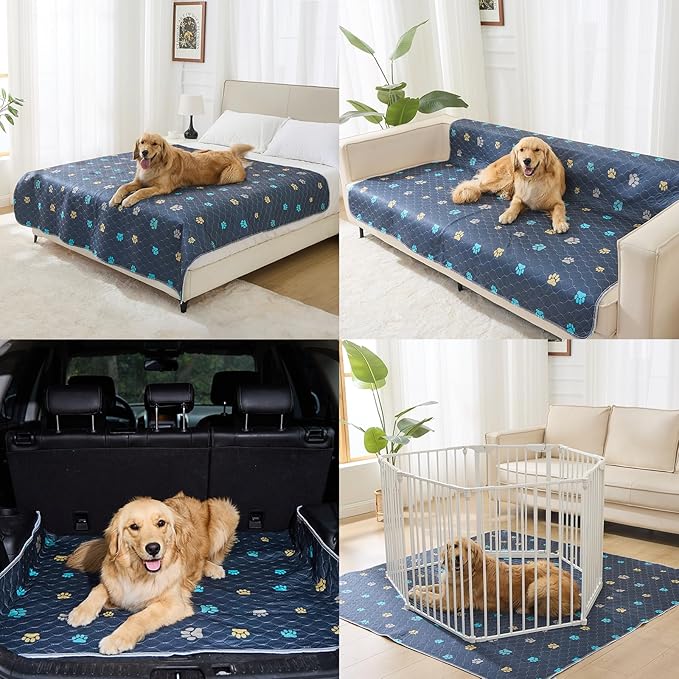 Aitmexcn Washable Puppy Dog Pee Pad, 2PCS 100% Waterproof Whelping Training Mat for Puppy/Senior Dog, Fast Drying Reusable Puppy Pads for Indoor, Outdoor and Car Travel- 54'' x 54''