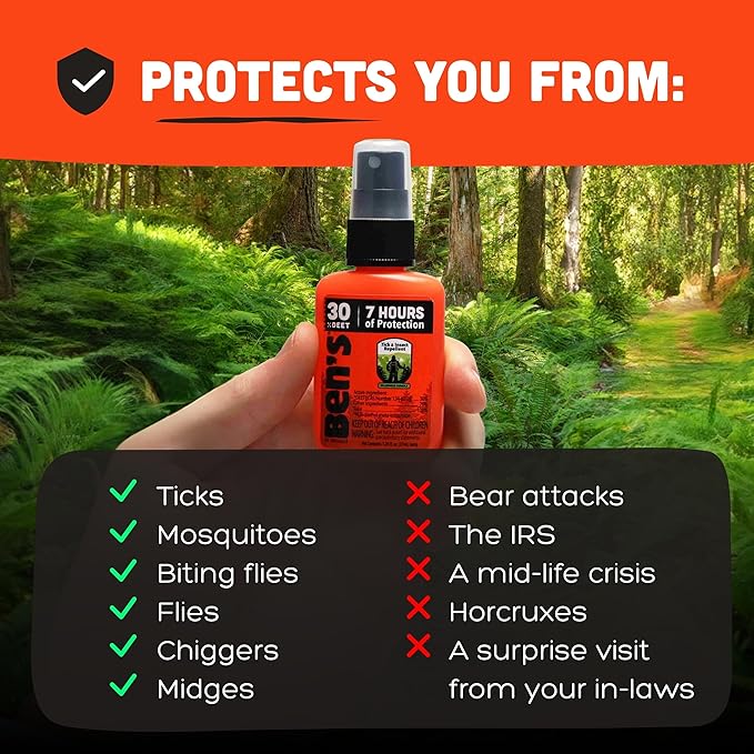 Ben's Tick & Insect Repellent - Travel Size Bug Spray with 30% DEET for Mosquitoes, Ticks & More - Up to 7 Hours of Protection - Fragrance-Free - 1.25 Fl Oz (4 Pack)