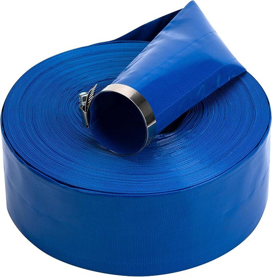 1-1/2 in x 25 ft Pool Backwash Hose Heavy Duty Drain Discharge PVC Lay flat