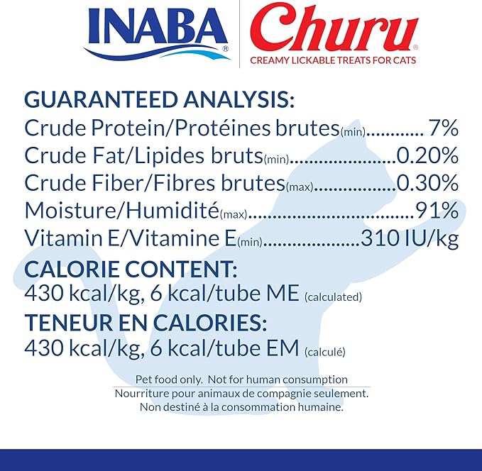INABA Churu Cat Treats, Lickable, Squeezable Creamy Purée with Vitamin E, 0.5 Ounces per Tube, 120 Tubes Total, Chicken Variety