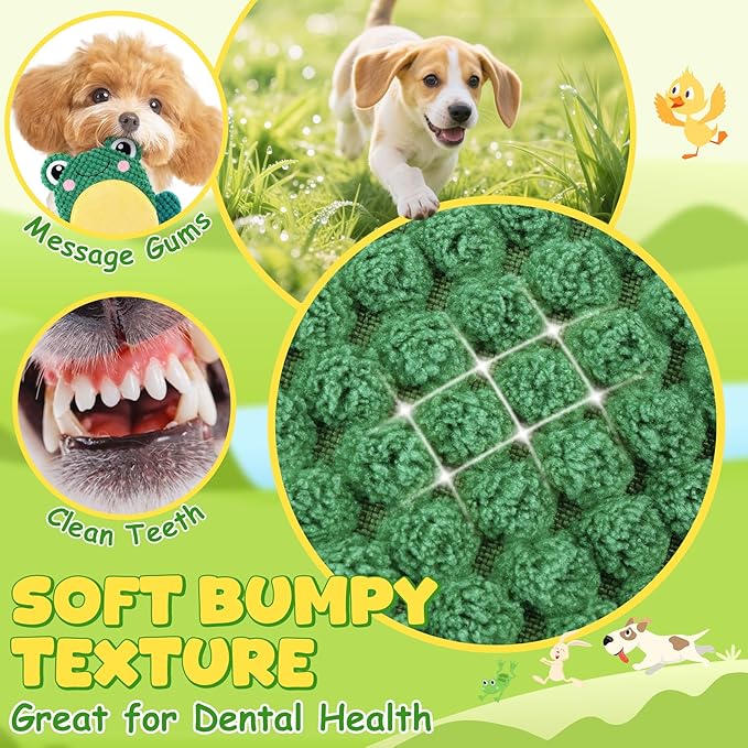 XIUGOAL Dog Toys to Keep Them Busy, 3 Pack No Stuffing Interactive Dog Toys with Crinkle, Squeaky Puppy Chew Toys for Small, Medium Breeds
