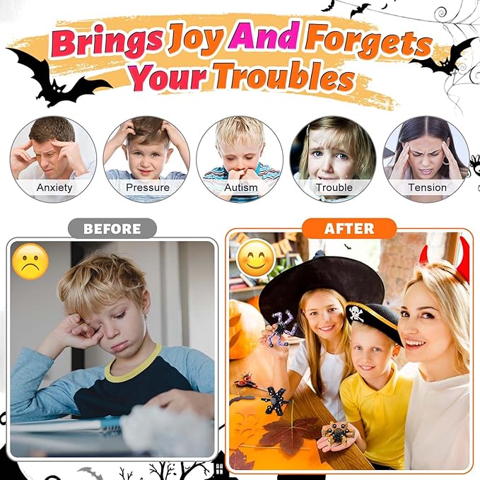 Fidget Spinners for Boys Girls Sensory Toys for Stress Relief and Anxiety for Kids 4-8 8-12 Stocking Stuffers for Adult Party Favors Birthday Gifts 3PC