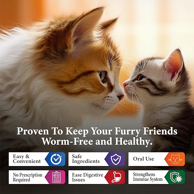 No More Tapeworms in Cats - Dewormer for Cats - 3ml Dropper