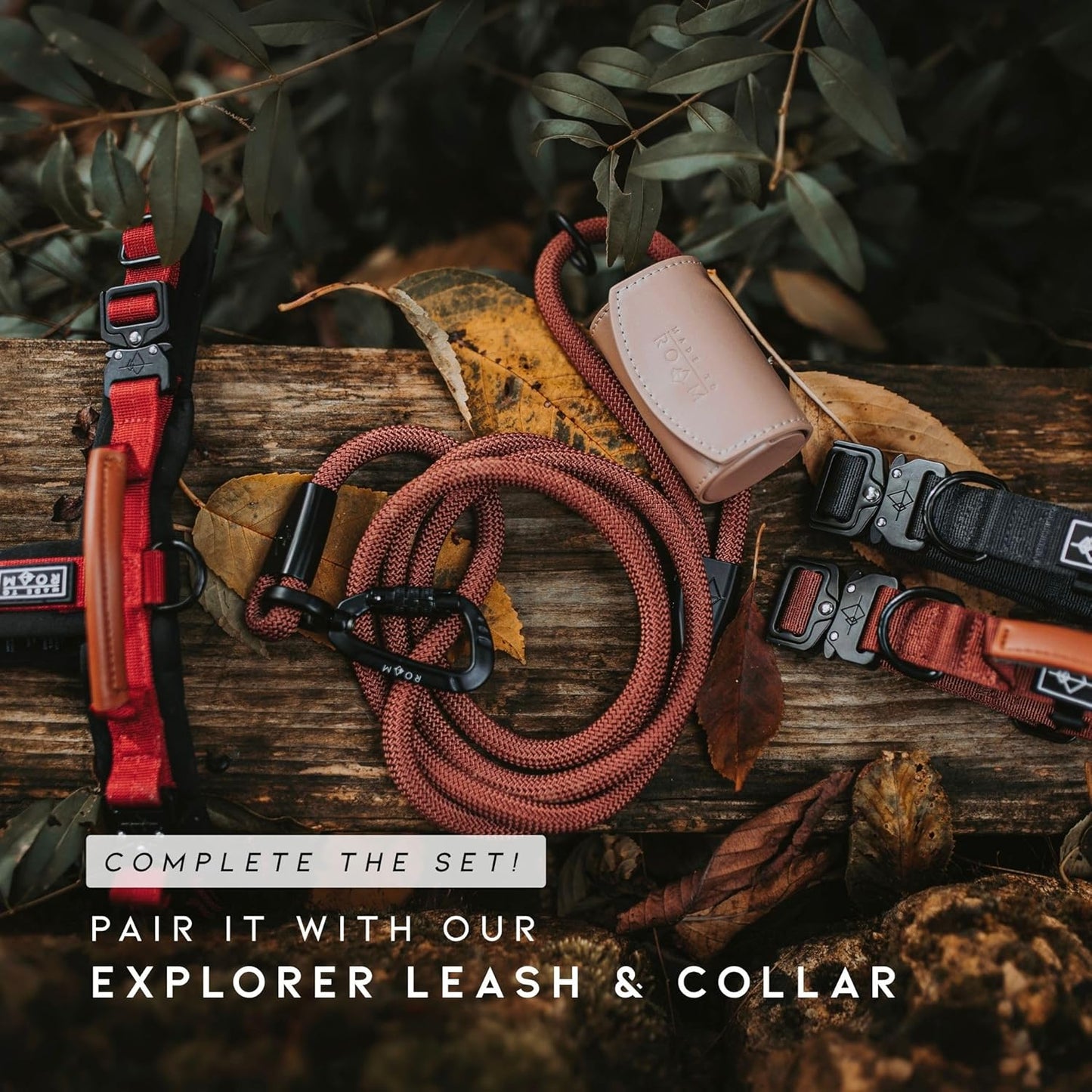 MADE TO ROAM Premium Explorer Harness - Y-Shaped Dog Harness with Adjustable Durable Nylon, Soft Padding, Metal Buckles and Leather Handle for Small, Medium, Large Dogs (Nevada Evening, Size 2)