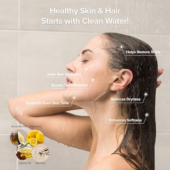 Filtered Handheld Shower Head with Vitamin C & Sediment Filter, High Pressure Water Flow, Water Saving, Reduces Chlorine for Dry Skin & Hair, On/Off Switch, Made in Korea, Spa-Like Shower- Peony Pink