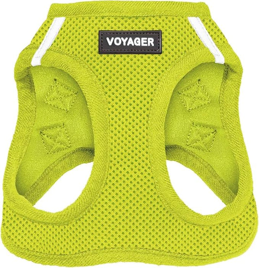 Best Pet Supplies Voyager Step-in Air Harness - All Weather Mesh, Reflective, No Pull Harness for Dogs, Cats - Secure with Hook & Loop Fastener, Buckle, Double D-Rings - Lime Green, S