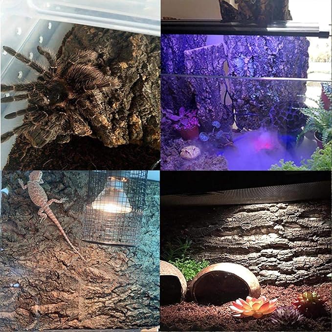 4PCS Cork Terrarium Background 15.7x11.8in Natural Cork Large Bark Climbing Mat Habitat Decoration Chameleons, Lizards, Turtles Glass Jar Decoration