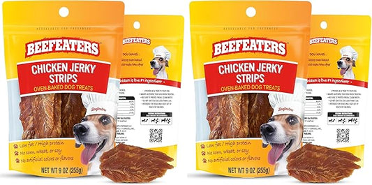 Beefeaters Chicken Jerky Strips for Dogs – Dog Treat. 100% Real Chicken Breast, Grain-Free, No Additives, Perfect for Training & Healthy Growth, Allergy-Friendly