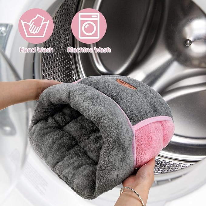 YUEPET 2 Pack Guinea Pig Hideout Portable Guinea Pig Pocket Bedding Cozy Cuddle Sack Snuggle Bag Bunny Bed for Small Animals Hamster Ferret Hedgehog Chinchilla Rabbit Cage Accessories (Grey+Brown)
