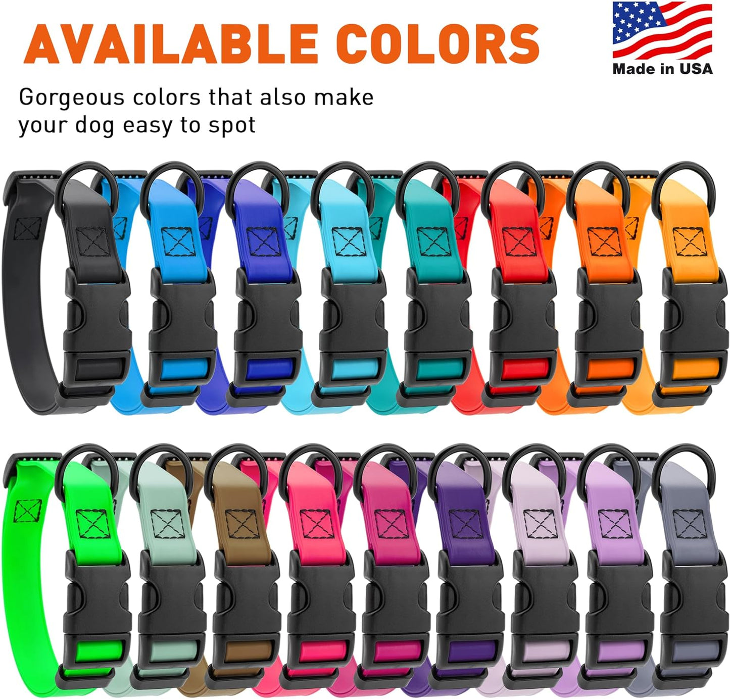 Dogline Biothane Waterproof Dog Collar with Quick Release Buckle Strong Coated Nylon Webbing with Odor- Proof for Easy Care Easy to Clean Fits Small Medium Large Dogs, Teal 5/8" W 9-14" L