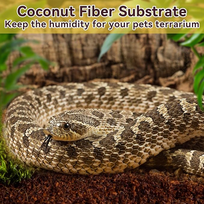 Legigo 8 Pack Compressed Coconut Fiber Substrate - 100% Organic Coconut Fiber Brick Bedding for Reptiles, Natural Coco Husk Substrate Terrarium Bedding for Snake, Hermit Crabs, Frogs, Tortoise, Gecko