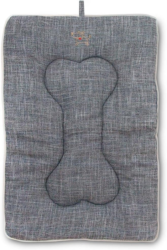 Best Pet Supplies Machine Washable Dog Crate Mat – Double-Sided Kennel Pad - Gray Linen, S (24 x 17)