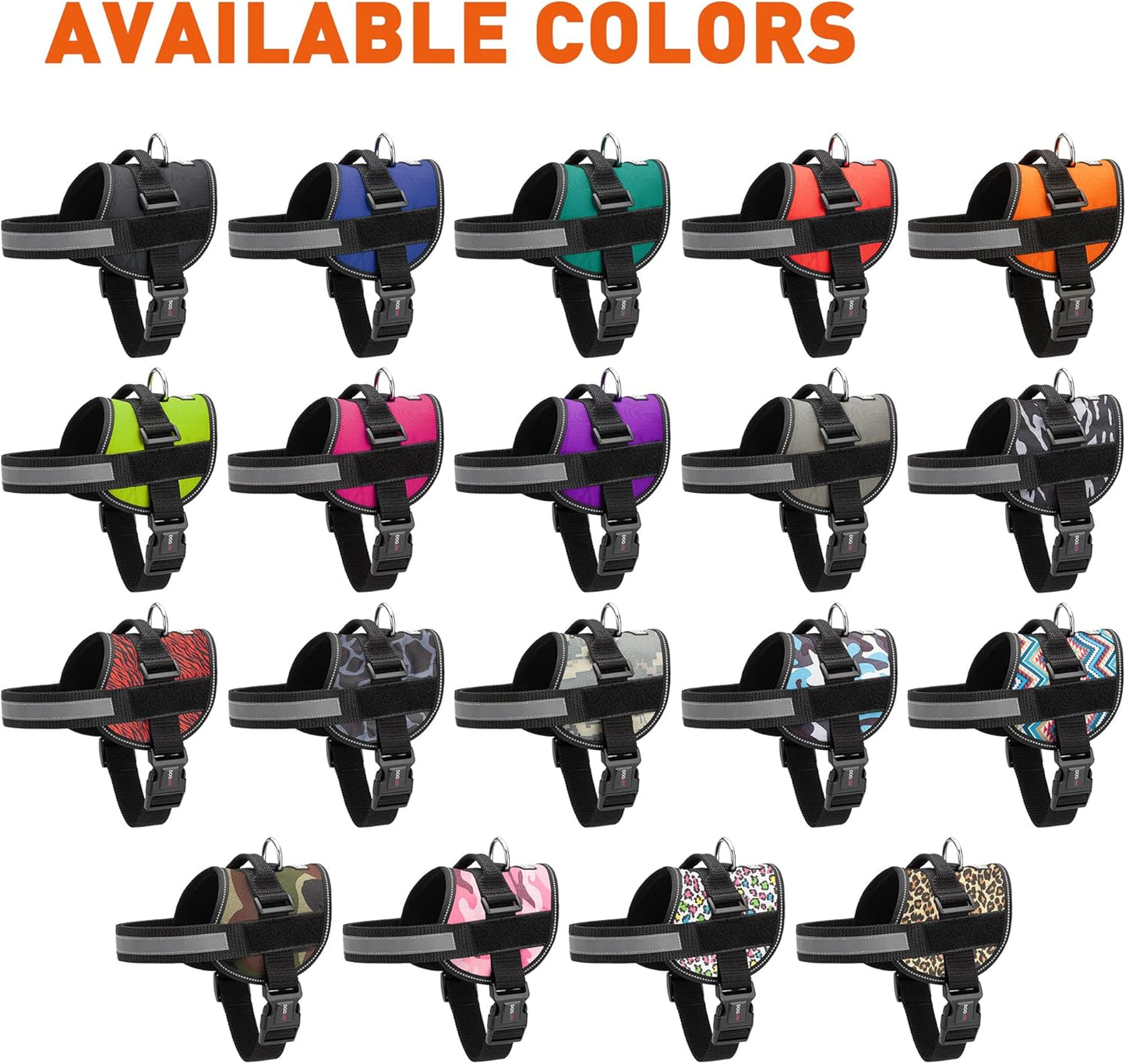 Dogline Dog Harness, Reflective No-Pull Adjustable Vest with Handle for Walking, Training, Breathable, No - Choke Harness for Small, Medium or Large Dogs Room for Patches Zebra Black/White S 18"-24"