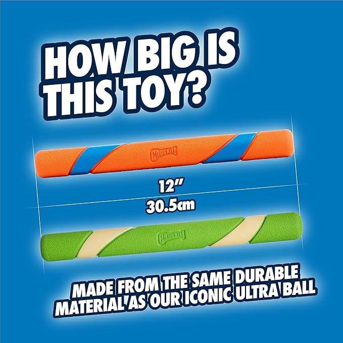 Chuckit! Interactive Dog Toy Ultra Fetch Stick Day & Night Bundle, 12 Inches, Outdoor, Pack of 2