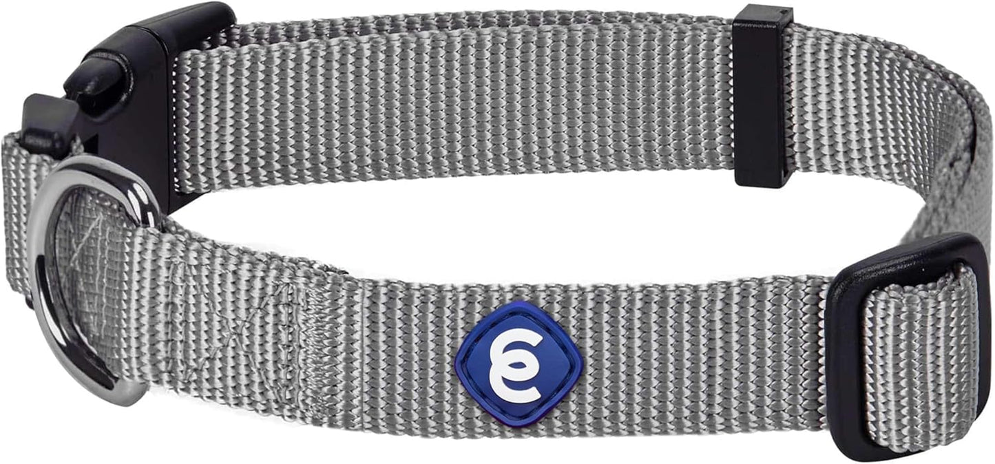 Blueberry Pet Essentials Large Flint Gray Adjustable Dog Collar for Large Dogs | Comfortable Nylon Stylish Collars for Large Dogs| Pet Safety & Quality