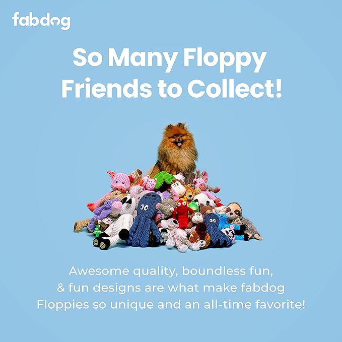 fabdog Floppies Plush Dog Toy - Cute & Durable Squeaky Dog Toys - Best Squeak Toy for Puppies and All Breeds | Ideal Pet Gift| Large Lion