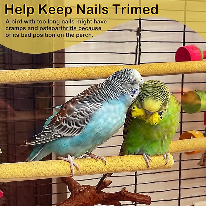 S&X Bird Perch Covers, Sand Perch Covers Sandpaper for Budgies, Canaries, Parakeets, Lovebirds and Other Small Birds (72-Pack Small 7.5" x 0.4")