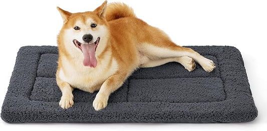 Bedsure Washable Dog Crate Bed for Large Dogs, Soft Foam Floor Pet Mat, Versatile Lightweight Pet Crate Pad for Cages