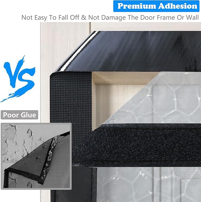 RELIANCER Magnetic Thermal Insulated Door Curtain,Waterproof EVA Door Cover,Fit Doors Size Up to 38"x80",Temperature Protection Insulated Doorway Curtain Partition,Patio Self-Closing Doors Net Screen