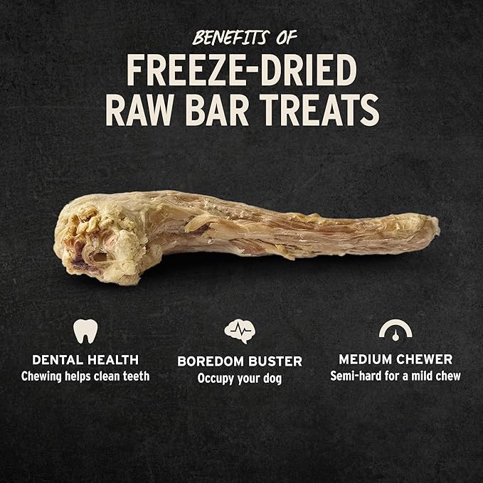 Vital Essentials Freeze-Dried Raw Turkey Neck Dog Treat & Natural Chew, 3-Pack | Single Ingredient Dog Treat for Medium Chewers | Made in USA