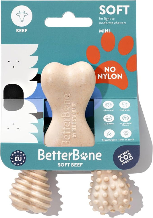 BetterBone - Soft Density - Ideal for Light to Moderate Chewers - All-Natural, Nylon-Free Dog Chew Toys - Non-Toxic, Promotes Dental Health, Splinter-Resistant, Sustainably Made