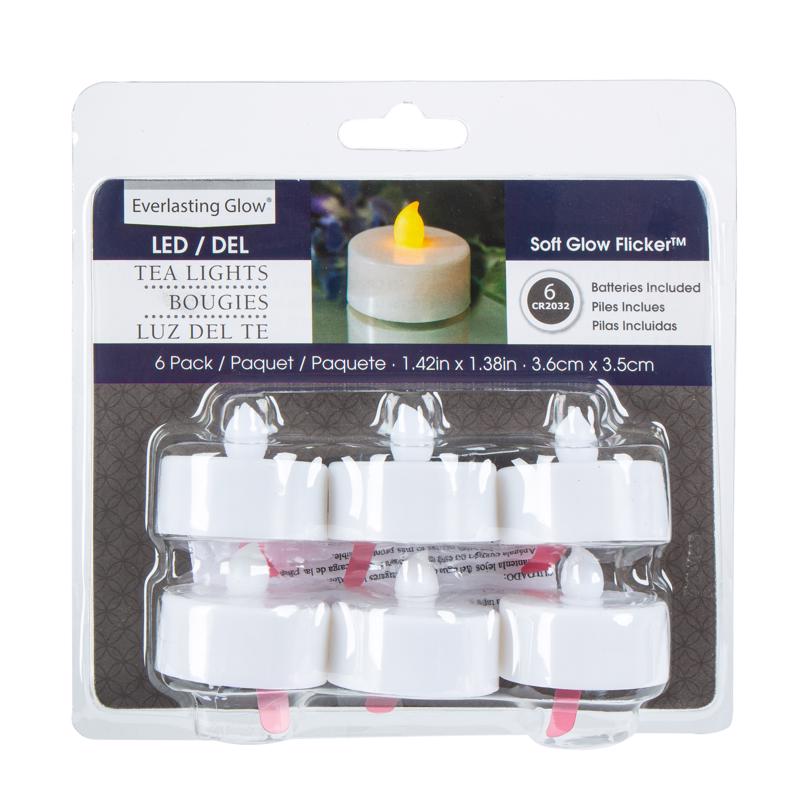 Gerson Everlasting Glow White No Scent Tealight Flameless Flickering Candle 23097