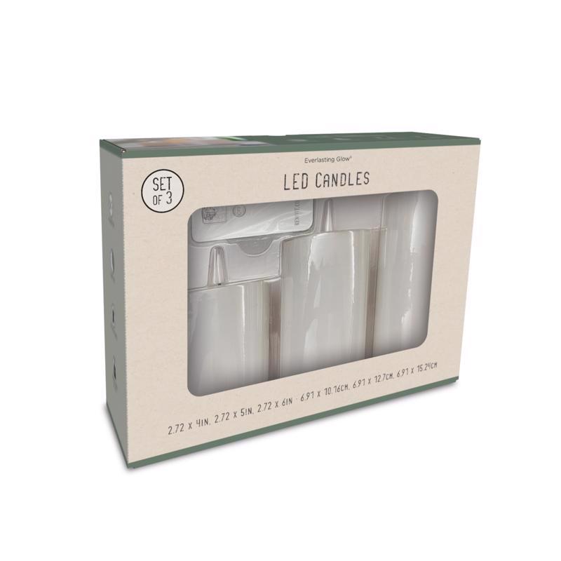 Gerson Everlasting Glow White No Scent LED Flameless Flickering Candle 46062