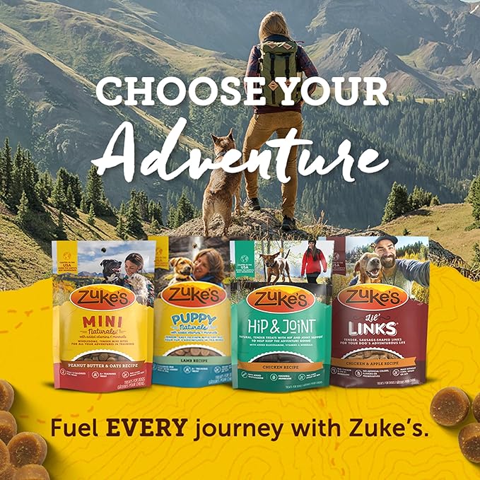 Zuke’s Mini Naturals Soft And Chewy Dog Treats For Training Pouch, Natural Treat Bites With Beef Recipe - 6 oz. Bag