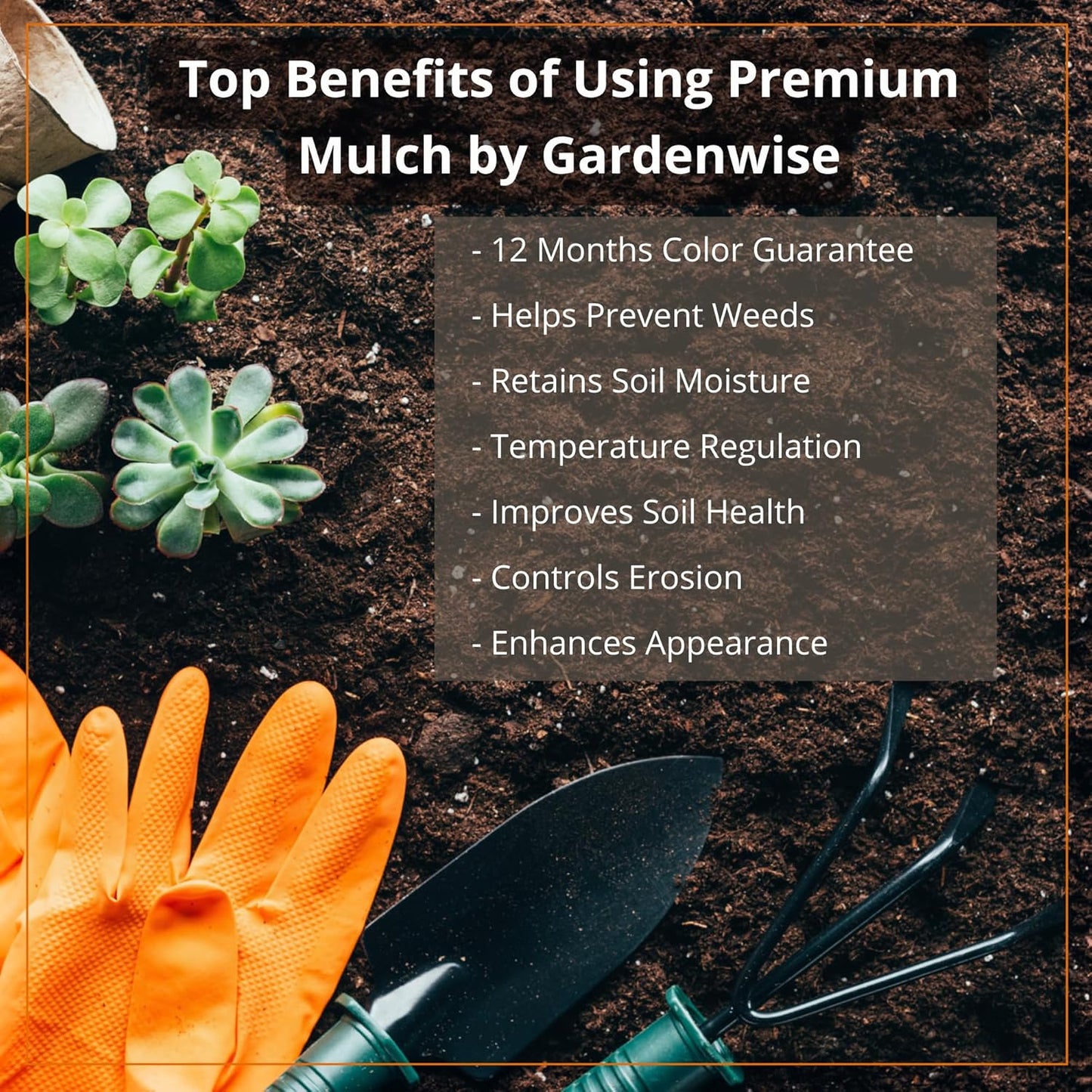 Premium Gold Wood Mulch for Landscaping, Gardens, Lawns, Potting Media, and Potted Plants (0.3 CF - 8 L - 9 QTS)