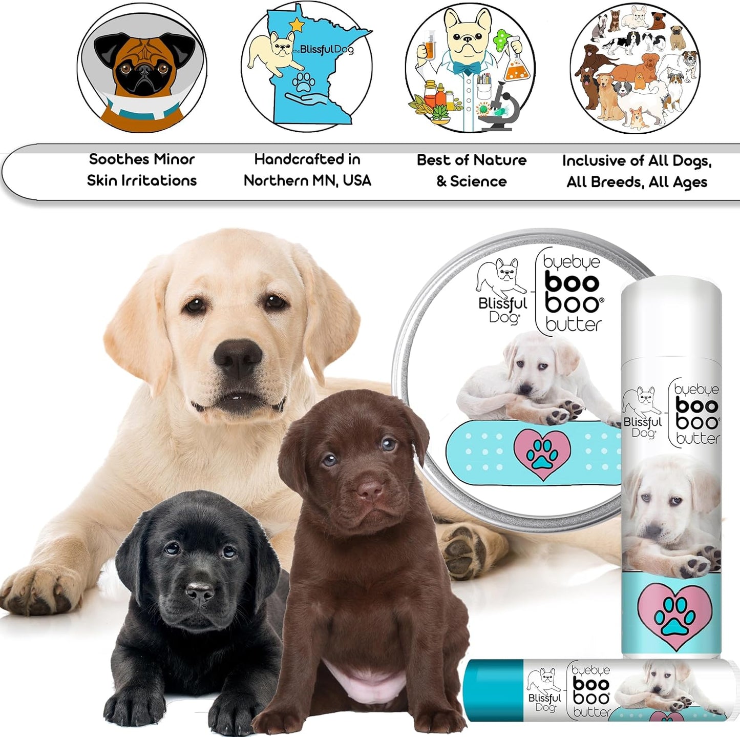 The Blissful Dog 2 oz TIN Labrador Retriever Booboo Butter