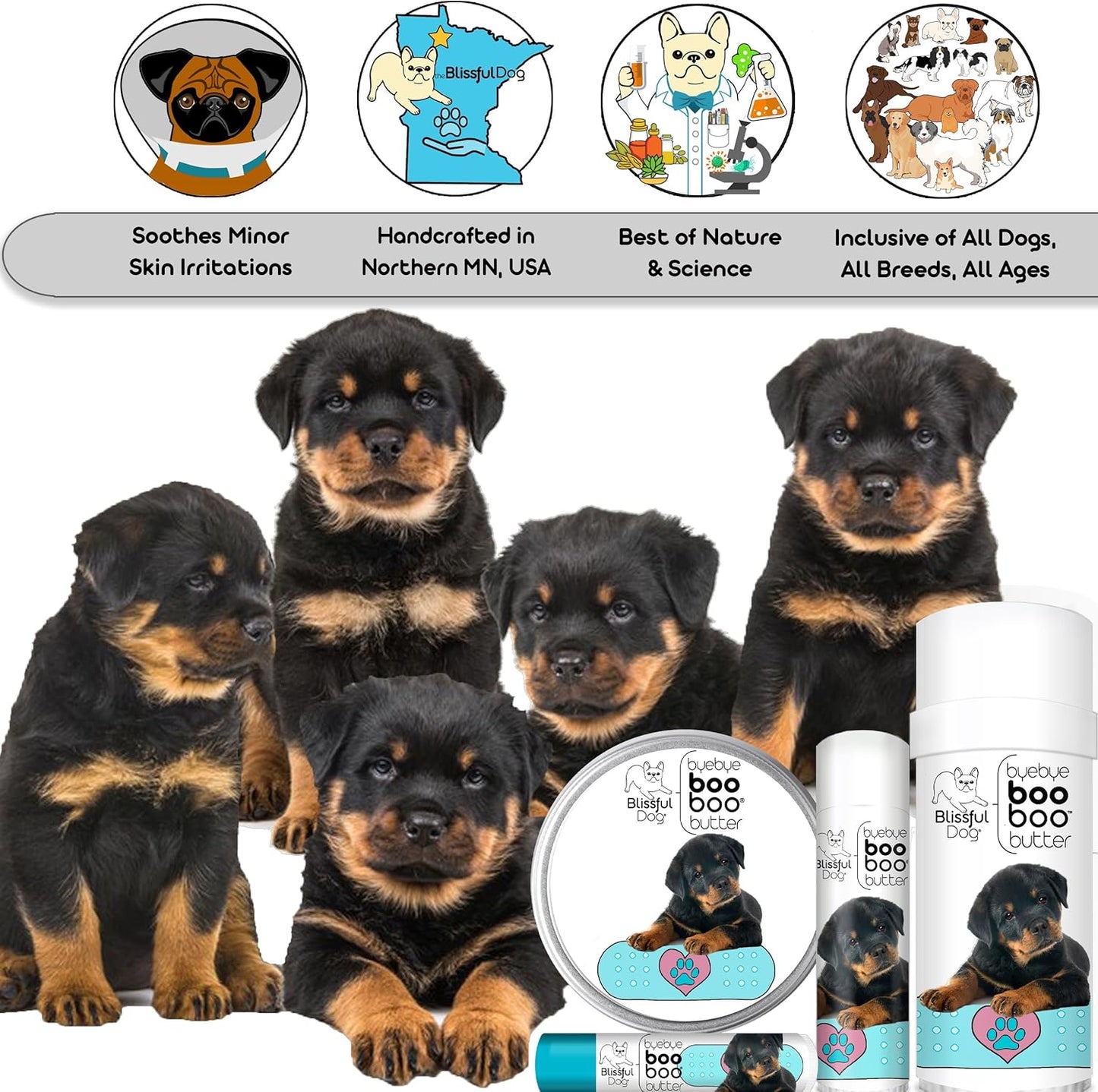 The Blissful Dog 4 oz TIN Rottweiler Booboo Butter