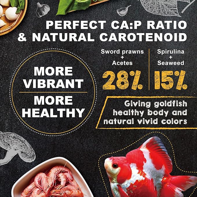 Ultra Fresh Floating Goldfish Food, Color Enhancing, Balanced Diet, All Natural Ingredients, Clear Water Formula, Goldfish Premium Pellet, 15 oz