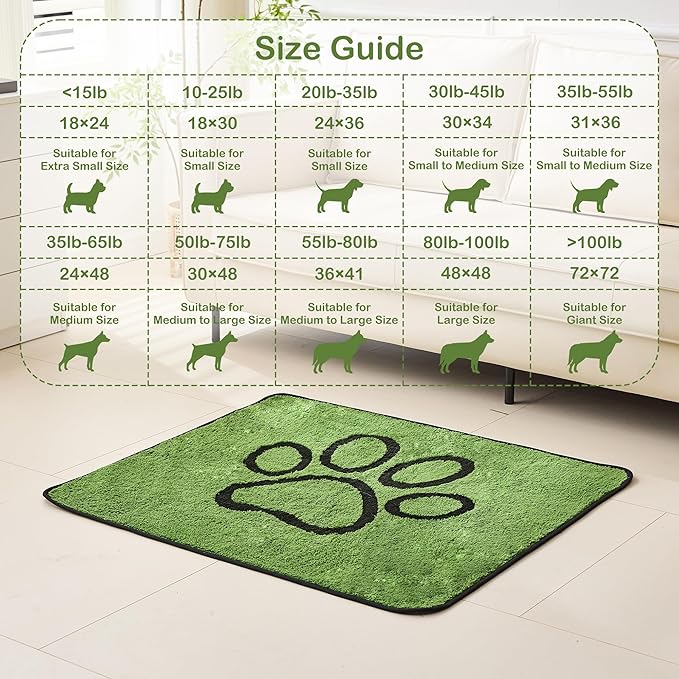 Qeils Reusable Dog Pee Pads, 2 Pack Super Absorbent & Leakproof Washable Puppy Pads with Soft Green Top Layer, for Potty Training, Crates, Couch, Car Seats & Pet Beds, 18"x 30"