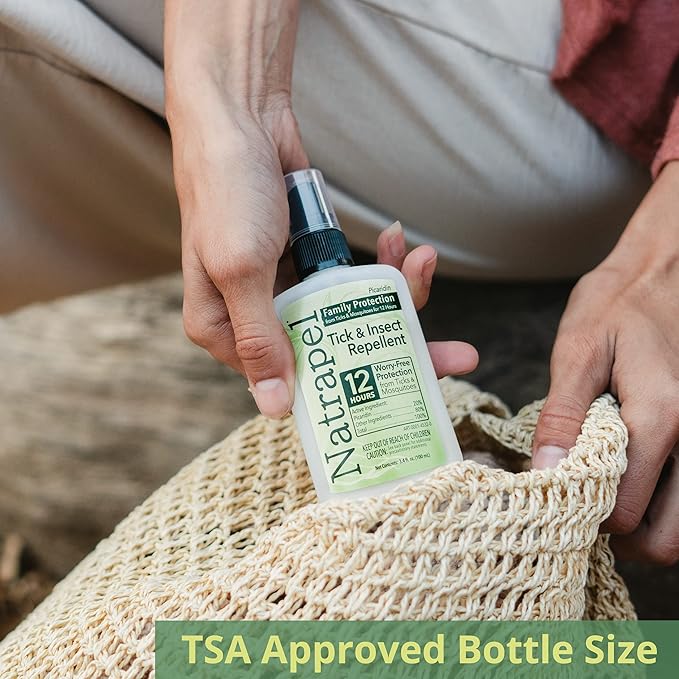 Natrapel Tick & Insect Repellent - Bug Spray with 20% Picaridin - Family Protection Against Mosquitoes, Ticks & More - Up to 12 Hours of Protection - 3.4 fl oz (3 Pack)