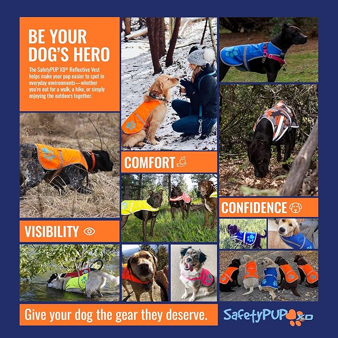 Dog Reflective Vest – Hi-Vis Fluorescent Visibility That Helps to Safeguard Your Pet On/Off Leash in Urban & Rural Areas (Camo, X-Small)