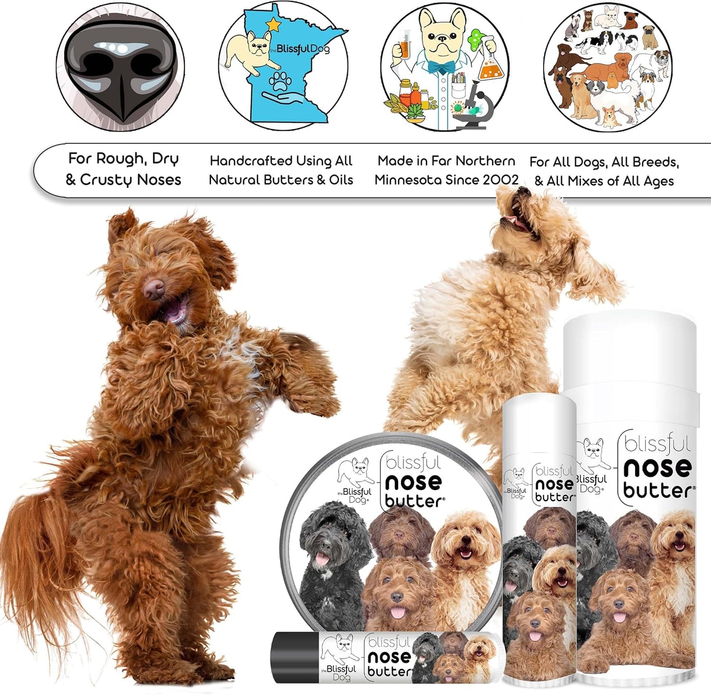 The Blissful Dog Labradoodle Unscented Nose Butter - Dog Nose Butter, 16 Ounce