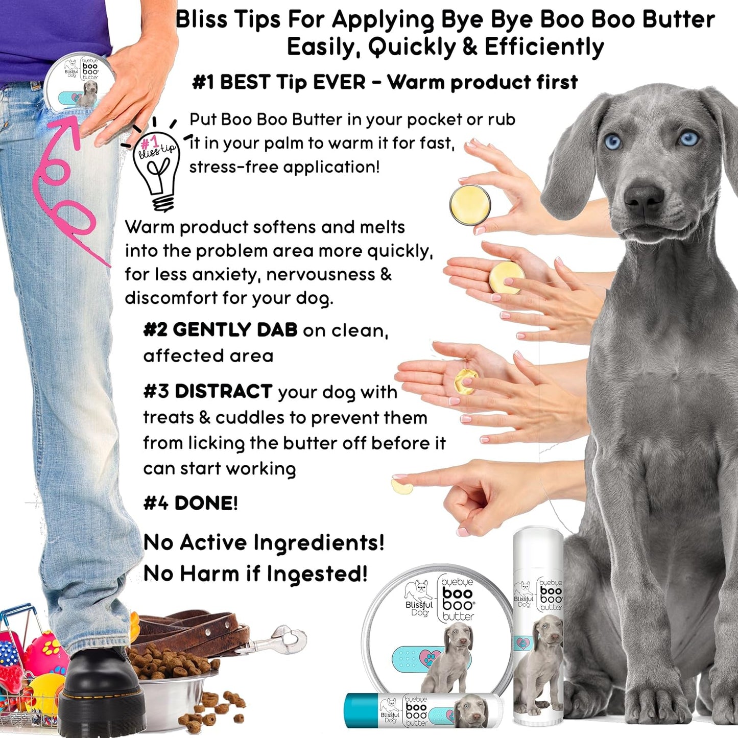 The Blissful Dog 2 oz TIN Weimaraner Booboo Butter