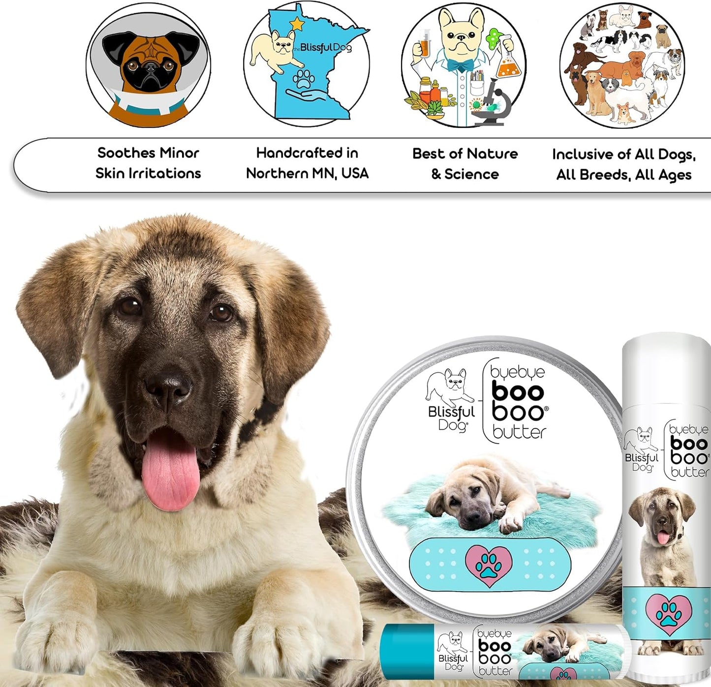 The Blissful Dog Anatolian Shepherd Boo Boo Butter, 1 Ounce