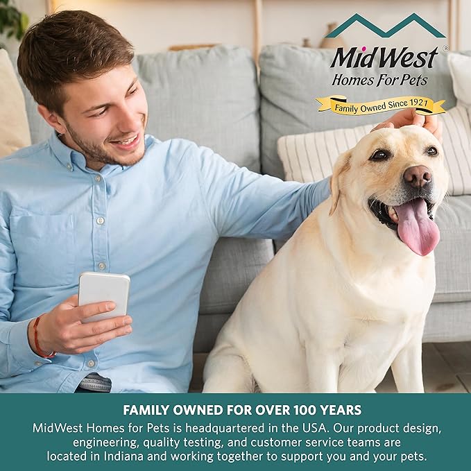 MidWest Homes for Pets Double Door 48-inch Dog Crate Kit, Bundle Includes a Two-Door Cage, Matching Gray Bed and Crate Cover, For Extra-Large Sized Breeds